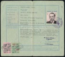 1966 Belgium, üzleti tevékenység folytatására jogosító fényképes igazolvány külföldiek számára (Carte Professionnelle pour Étrangers), magyar személy részére kiállítva, bélyegzésekkel