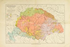 cca 1920 Magyarország néprajzi térképe. Cholnoky Jenő, 41x28 cm Hajtva