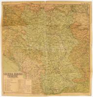 cca 1915 Szerbiai háború térképe. Szakadásokkal. 47x48 cm, tűlyukakkal