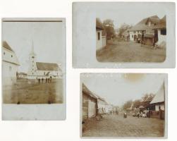 Etéd, Atied (Hargita); utcaképek, templom, üzlet - 3 db eredeti fotó / streets, church, shop - 3 original photos