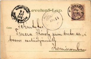 1900 Art Nouveau, floral, litho greeting card with birds (EK)