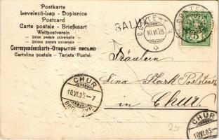 1905 Emb. litho greeting card with flowers (EK)