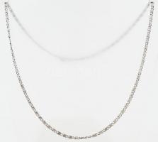 Ezüst(Ag) fantáziaszemes nyaklánc, pótolt fém kapocs, jelzett, h: 48,5 cm, nettó: 6,5 g