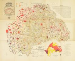 1940 Trianon előtti Magyarország Romániához csatolt területének és a határmenti megyéknek néprajzi térképe, kiadja: Magyar Nemzeti Szövetség. jó állapotban. 63×73 cm