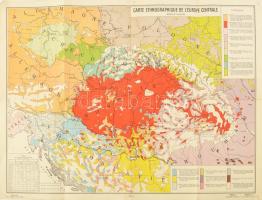 cca 1930 Közép-Európa nemzetiségi térképe. hachette kiadás. 60x45 cm