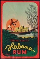 cca 1930 Habana rum italcímke, Bp., Offset-ny., 15x10 cm