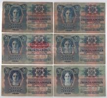 1912. 100K bélyegzés nélkül (2x) + 1913. 20K (6x) + 1915. 10K (2x) T:III
Adamo K28, K18, K18B, K11