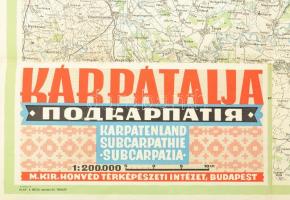1944 Kárpátalja, 1:200 000, Magyar Királyi Honvéd Térképészeti Intézet, hajtva, jó állapotban 104x90...