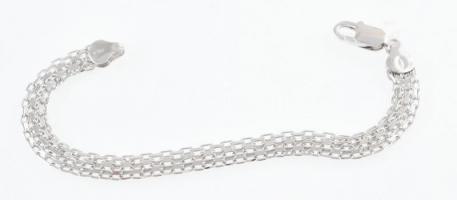 Ezüst(Ag) széles áttört karkötő, jelzett, h: 19,5 cm, nettó: 7,9 g