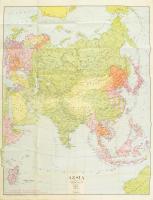 1942 Ázsia térképe Kókai Lajos. 65x82 cm
