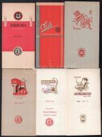 cca 1960-1970 20 db használatlan magyar dohányipari csomagolópapír (BNV 64, Sztálinváros, Harmonia, Fecske cigaretta, Országos Mezőgazdasági Kiállítás, Kossuth és Terv szivarka, stb.)