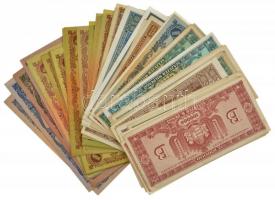 1945-1946. 73db-os inflációs pengő bankjegy tétel 500P és 100.000BP közötti címletek T:II-III