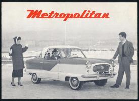 cca 1956 Metropolitan Coupé és Cabrio automobilok képes ismertető prospektusa, francia nyelvű