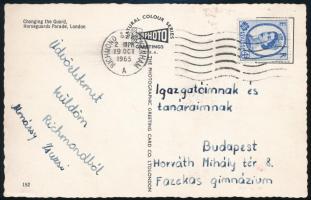 Almássy Zsuzsa műkorcsolyázó által haza írt képeslap