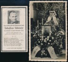 1944 Keleti fronton elesett Wehrmacht katona halotti értesítője és ravatali fotója / Fallen Wehrmacht soldier notification and bier photo