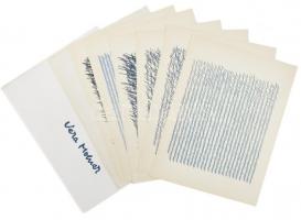 Vera Molnár (1924-): Anyám levelei I-VI. Szitanyomat, papír. Jelezve balra lent laponként: 37/40. Je...