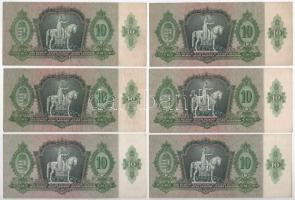 1936. 10P (6x) mind csillagos és különféle sorozatszámmal T:III
Adamo P9