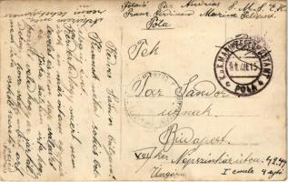 1915 Pola, Pula; SMS Erzherzog Franz Ferdinand Osztrák-Magyar Haditengerészet Radetzky-osztályú csat...