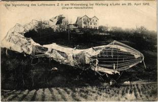 1914 Die Vernichtung des Luftkreuzers Z II am Webersberg bei Weilburg a/Lahn am 25. April 1910 / Lezuhant léghajó / Destroyed airship (EB)
