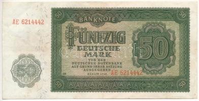 Német Demokratikus Köztársaság 1948. 50M AE 6214442 T:F szép papír  German Democratic Repbulic 1948. 50 Mark AE 6214442 C:F fine paper  Krause P#14