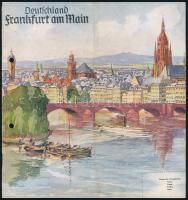 cca 1938-1939 Frankfurt am Main, 2 db illusztrált, képes idegenforgalmi prospektus, szélén lyukaszto...