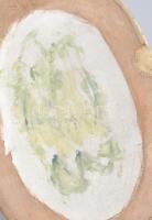 H. Ráhmer Mária (1911-1998): Napozó akt. Festett mázas kerámia, jelzett, kis kopásnyomokkal, mázhibá...