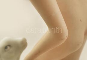 Wallendorf akt őzikével, kézzel festett, jelzett, hibátlan, m:21 cm