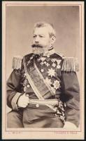 cca 1870 Anton Bourgignon von Baumberg (1808-1879) ellentengernagy, flottaparancsnok egyenruhában, kitüntetésekkel C. Mioni fotója, Pola. vizitkártya / Rear-admiral Anton Bourgignon von Baumberg photo 6,5x10,5 cm