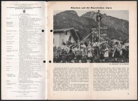 cca 1939 München und die Bayerischen Alpen, illusztrált, képes idegenforgalmi ismertető prospektus a...