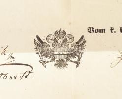 1850 Kassa városának és a katonai parancsnokságnak az igazolása Kray Mátyás részére, hogy a forradal...