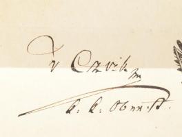 1850 Kassa városának és a katonai parancsnokságnak az igazolása Kray Mátyás részére, hogy a forradal...