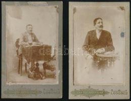 cca 1905 Férfiportrék, 2 db keményhátú fotó Tannenbaum losonci műterméből, 10,5×6,5 cm