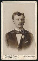 cca 1900 Kalik Lajos, keményhátú fotó Berky Dező szatmári műterméből, 10,5×6,5 cm