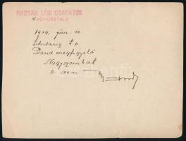 1919 Nagyszombat légi felvétele. Magyar Légi Csapatok 4. Röposztály pecséttel (Az önálló magyar légi...