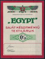 cca 1930 Egypt textil védjegy reklámcímke / Cloth label 8x12 cm