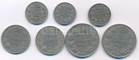 Szerb-Horvát-Szlovén Királyság 1925. 50p Cu-Ni "I. Sándor" (3x) + 1D Cu-Ni "I. Sándor...