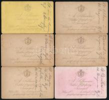 cca 1890 6 db katona feliratozott vizitkártyája, rajta a rendfokozat és az egység megnevezésével: hu...