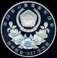 Dél-Korea 1987. 5000W Ag "Szöuli olimpia - stadion" T:PP