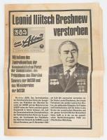 1982 Donnerstag am Abend c. német újság 1982. nov. 11-i száma, a címlapon Leonyid Brezsnyev halálának hírével, 8 p.
