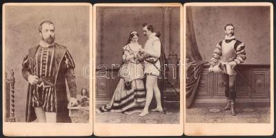 cca 1875 A. Maysl Brünn. 6 db kabinetfotó színdarabról. Színészek együtt és külön. 11x17 cm / 6 Cabinet photos of a theatre play