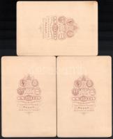 cca 1875 A. Maysl Brünn. 6 db kabinetfotó színdarabról. Színészek együtt és külön. 11x17 cm / 6 Cabi...