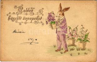 1901 Boldog húsvéti ünnepeket! Dombornyomott nyuszi / Easter greeting, rabbit Embossed (EK)