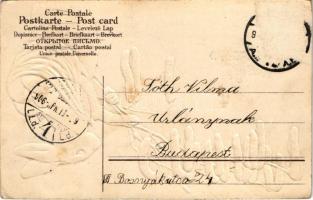 1906 Húsvéti üdvözlet! Dombornyomott nyuszi / Easter greeting, rabbit Embossed (Rb)