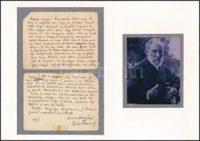 Kiss József (1843-1911) költő autográf levele modern fotóval installálva