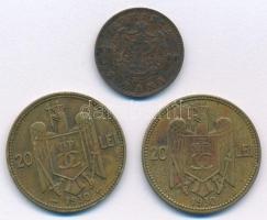 Románia 1900. 2b bronz "I. Károly" + 1930. 20L sárgaréz "II. Károly" (2xklf) T:2...