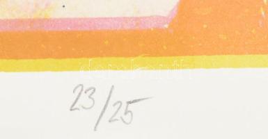 Hajas Tibor (1946-1980): Jód "AB", 1980. Ofszet, papír, jelzett, számozott (23/25). Lapmér...