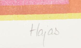 Hajas Tibor (1946-1980): Jód "AB", 1980. Ofszet, papír, jelzett, számozott (23/25). Lapmér...