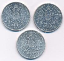 Ausztria 1912. 2K Ag "Ferenc József" + 1913. 2K Ag "Ferenc József" (2x) T:1-,2
...