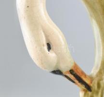 Antik fajansz virágtartó, hattyús motívumokkal, lepattanásokkal, m: 24cm