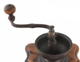 Régi fa kávédaráló, m: 29 cm